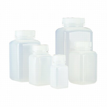Nalgene 2114-0002 - Wide-Mouth Square Bottle HDPE 60 mL, PK 72 2114-0002